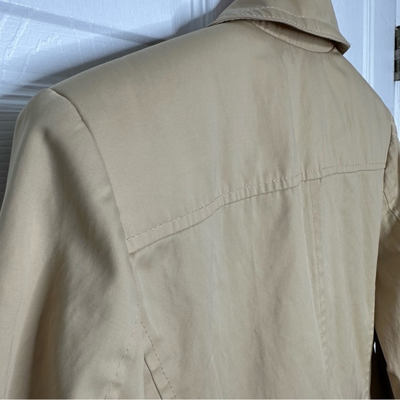Giacca Trench Coat Double Breasted Classic Style Tan Size Medium - Picture 14 of 16